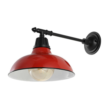 Wallace 12.25" Farmhouse Industrial Indoor/Outdoor Iron LED Victorian Arm Outdoor Sconce